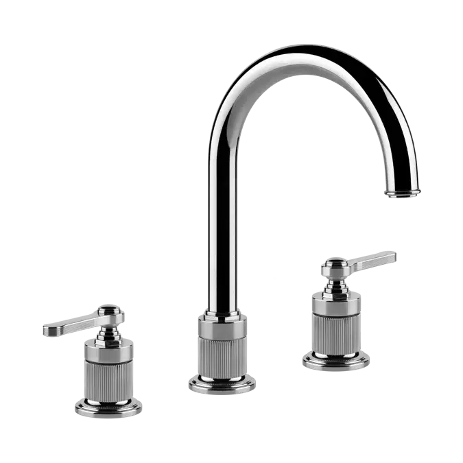 Gessi Venti20 rubinetto lavabo 3 fori medio con piletta 65015