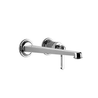 Gessi Venti20 rubinetto lavabo a parete con bocca lunga 65088 + 63397