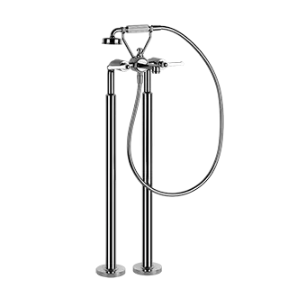 Gessi Venti20 rubinetto vasca da bagno a terra con doccetta 65128 + 65099