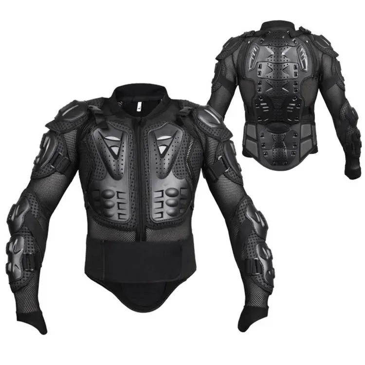 Giacca protettiva integrale per motociclisti con paraschiena rimovibile., S, M, L, XL, XXL, XXXL, 4XL