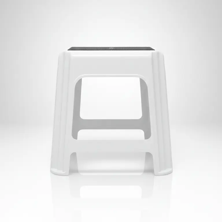 Giganplast Novanta | Sgabello Domestico in Plastica Alta Resistenza | 42x34 h.42 cm | Modello AS 7595M | Struttura Rinforzata | Multiuso per Casa, Bagno e Garage | Bianco