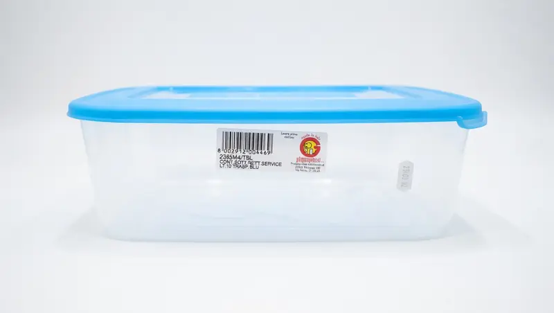 Giganplast Service Contenitore Rettangolare 10 LT con Coperchio Ermetico Blu | Portafrutta e Alimenti per Frigorifero e Dispensa | Made in Italy | 38x29x12 cm