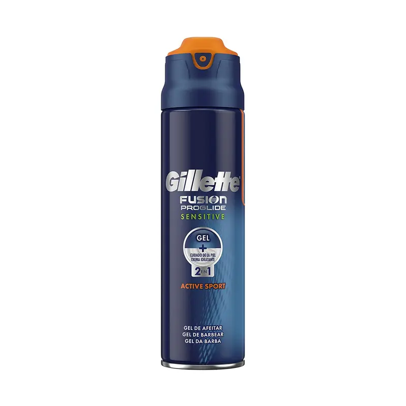 Gillette Fusion ProGlide Sensitive Gel Da Barba Active Sport 170ml – Formula 2 in 1 (Gel + Schiuma Idratante) – Protezione Pelle Sensibile