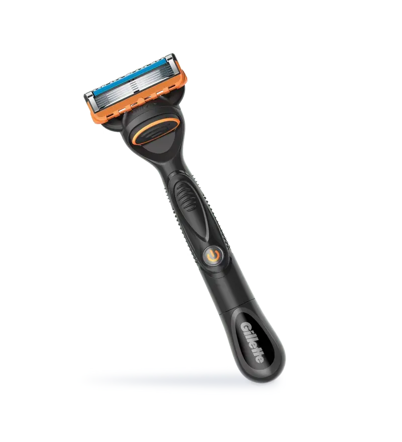 Gillette Fusion5 Power Rasoio da Uomo Motorizzato | Tecnologia a Micro-Impulsi Anti-Attrito | 5 Lame di Precisione + 2 Ricambi | Styling Barba e Rifinitore