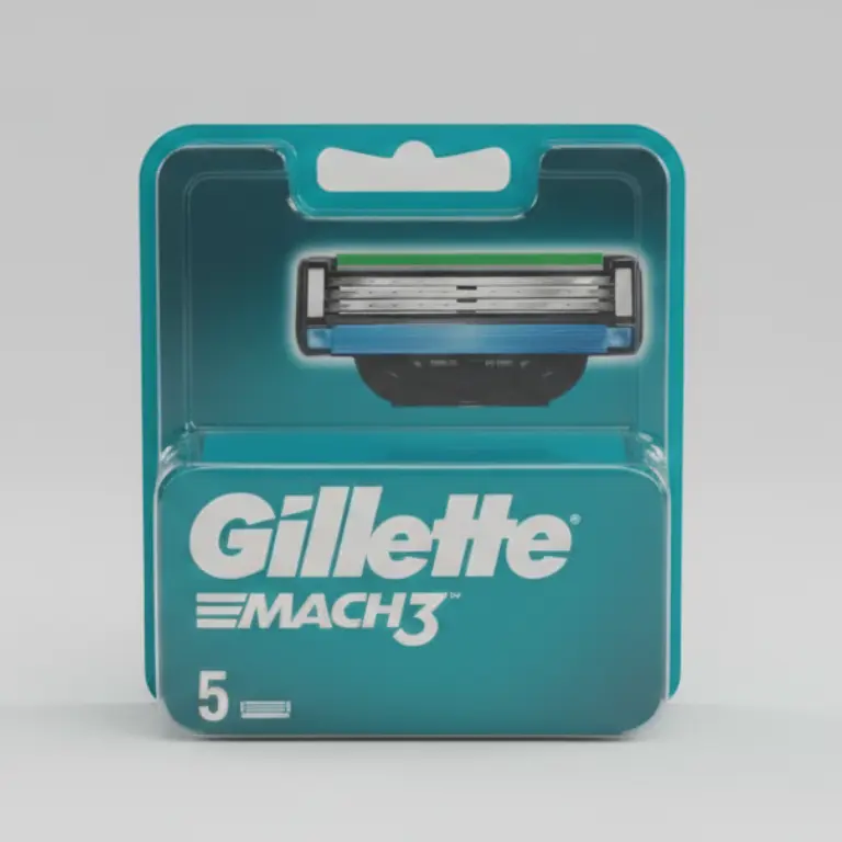 Gillette Mach3 Lame di Ricambio 5 Pezzi | 3 Lame più Resistenti dell'Acciaio per 15 Rasature Confortevoli | Striscia Lubrificante e Micro-Alette Protettive