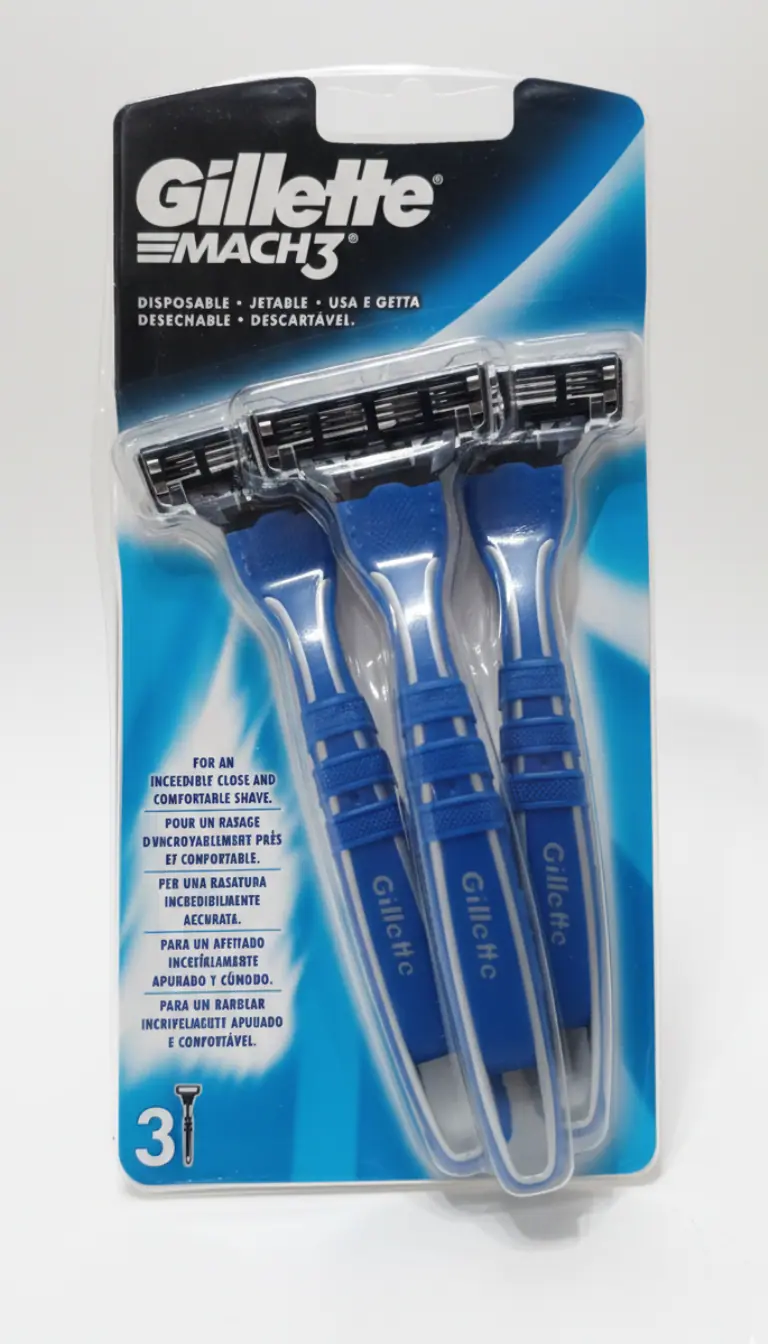 Gillette Mach3 Rasoi Usa e Getta 3 Pezzi - 3 Lame Alta Definizione e Testina Snodabile