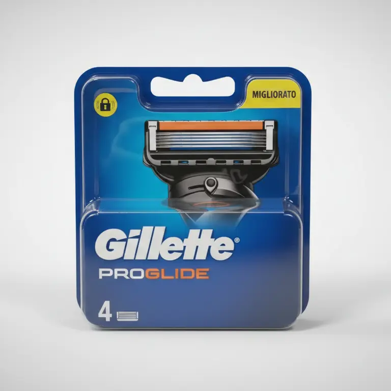 Gillette ProGlide Lame di Ricambio 4 Pezzi | 5 Lame Anti-Frizione per una Rasatura Profonda e Fluida | Rifinitore di Precisione Posteriore | Striscia Lubrificante Potenziata