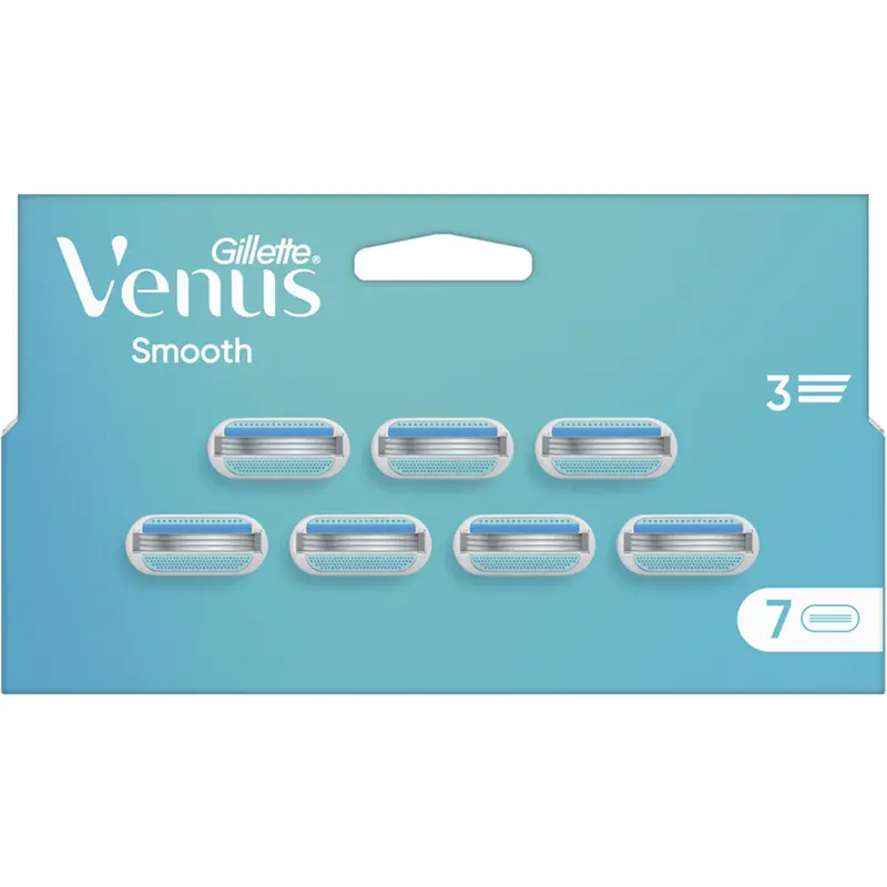 Gillette Venus Smooth – 7 Lame di Ricambio per Rasoio Donna – 3 Lame per Rasatura Delicata