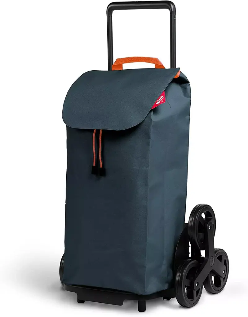 Gimi Tris Carrello Spesa 3 Ruote Sistema Easy-Up – Acciaio e Poliestere XXL 52 Litri – La Soluzione Definitiva per Scale e Ostacoli
