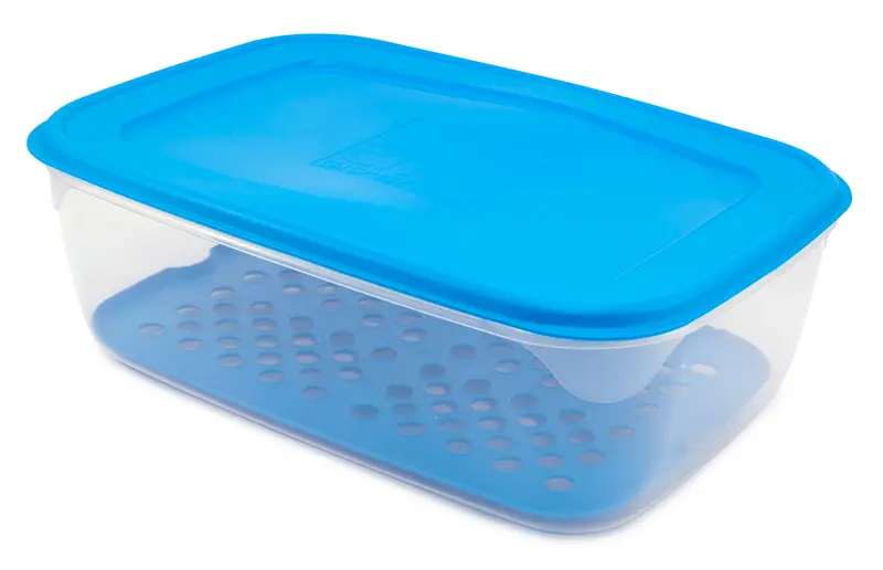Gio’Style Contenitore Ermetico Rettangolare 6 Litri con Griglia Salvafreschezza | BPA Free | Per Frigo, Freezer e Microonde | Made in Italy