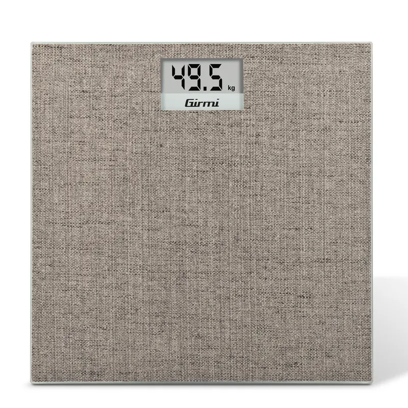 Girmi BP28 Bilancia Pesapersona Elettronica Digital Design | Portata 150 Kg | Pedana in Vetro Temperato Effetto Tessuto 3D | Display LCD Alta Visibilità