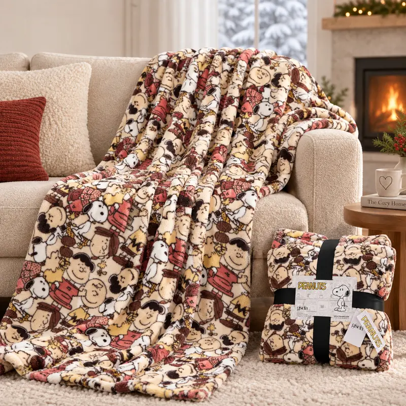 Gisela Plaid Peanuts Snoopy Art. 50125 Coral Fleece 137x187 cm