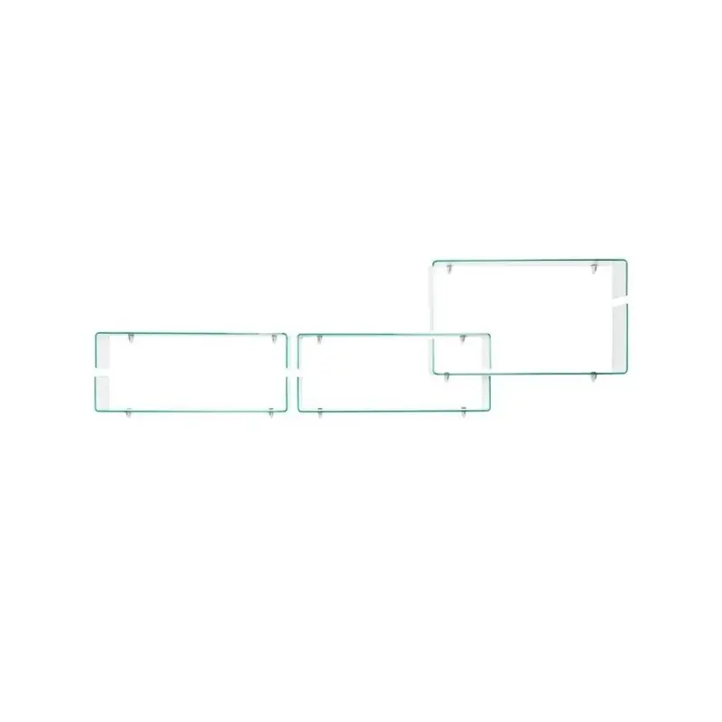 Glassline, Libreria da parete in vetro (100cm X 22cm H.18,5/36cm)
