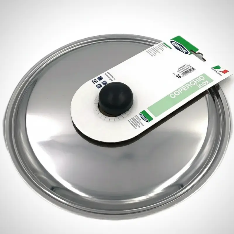 Gnali Coperchio Inox con Pomolo – Diametro 30 cm – Acciaio 18/C