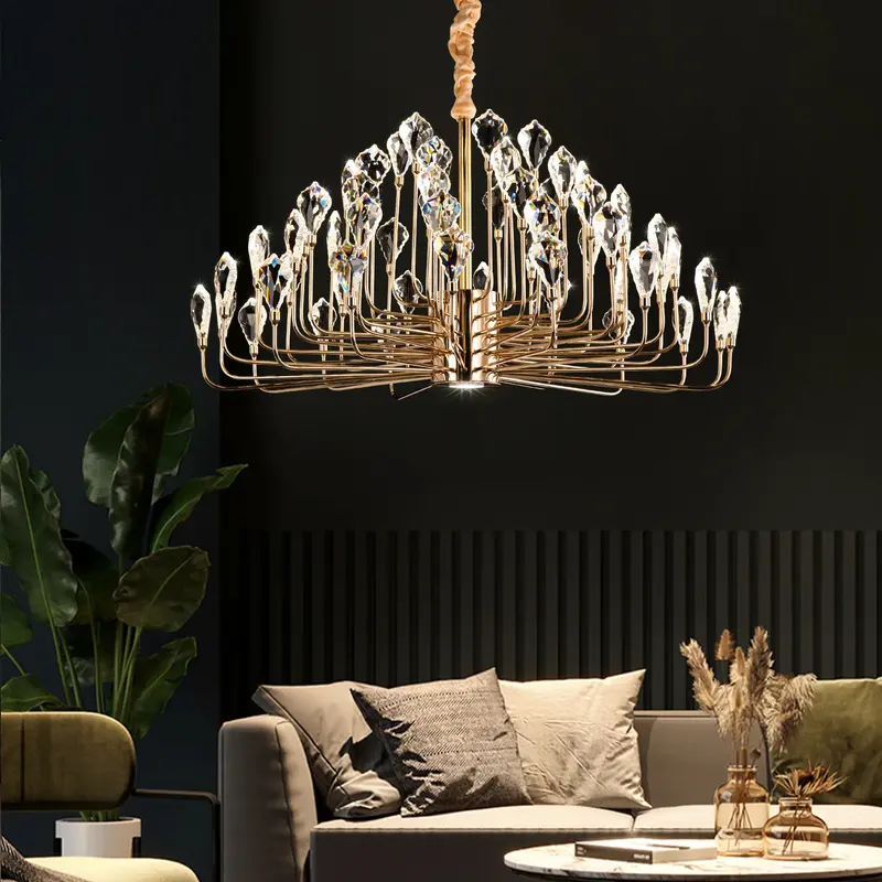 Gold Crystal Chandelier Living Room Dining Room