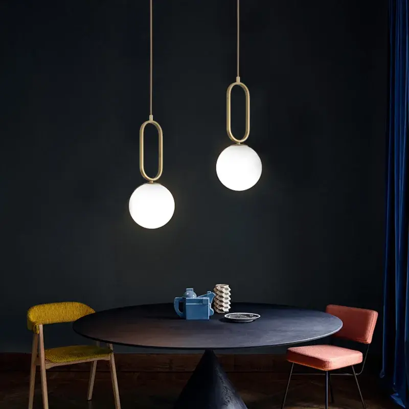 Gold Glass Pendant Light For Dining Room Bedroom