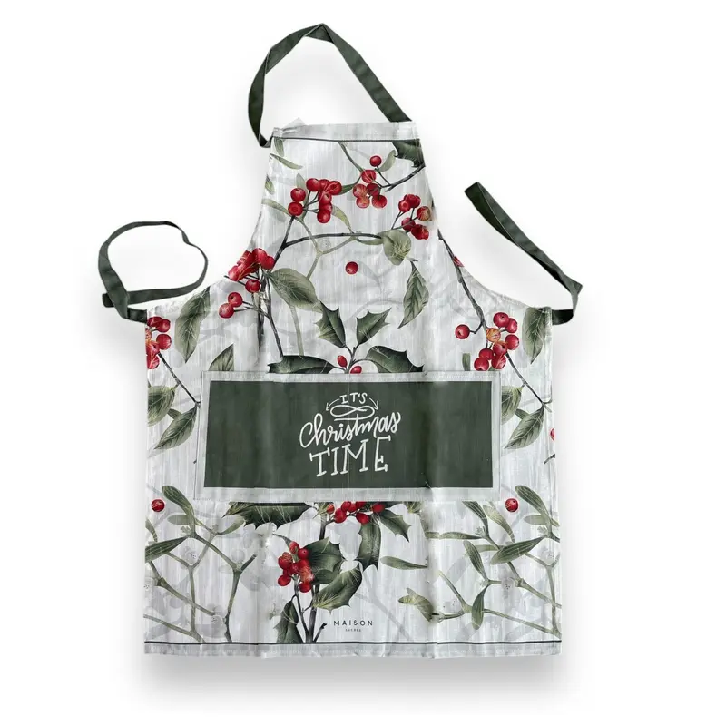 Grembiule da cucina Natalizio Maison Sucrèe in cotone e lino Art. Carillon