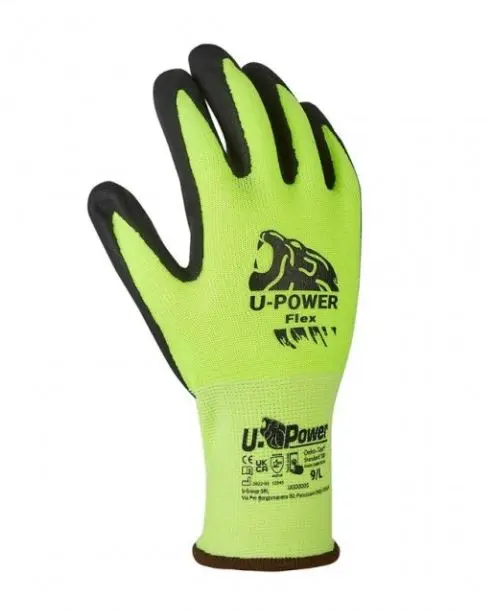 Guanti da lavoro Flex giallo fluo taglia 10 U-Power