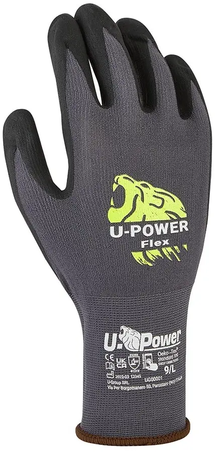 Guanti da lavoro Flex grigio taglia 9 U-Power