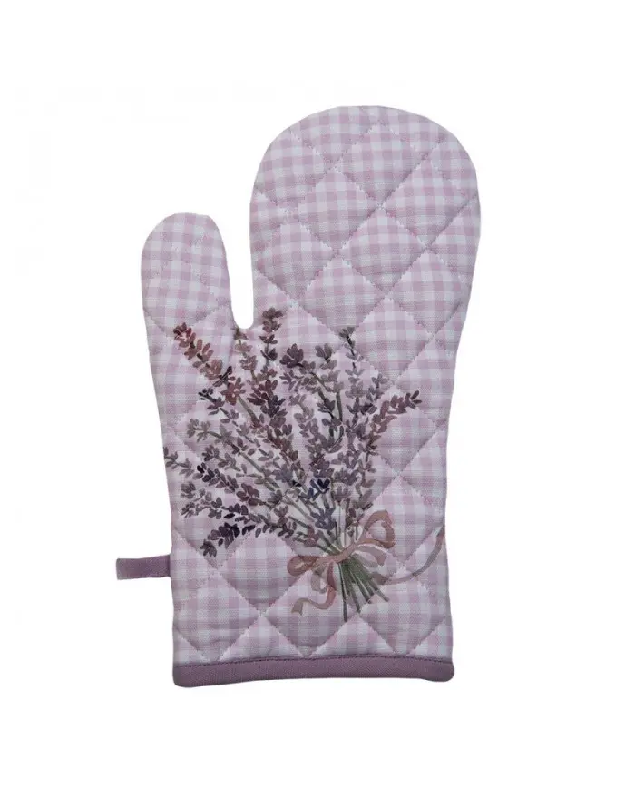 Guanto da Forno Viola in Cotone – Collezione Lavender Garden by Clayre & Eef, 18x30 cm