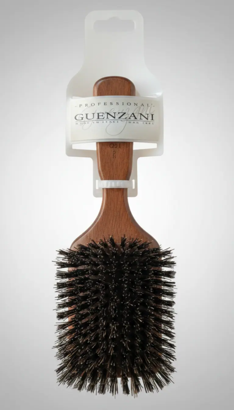 Guenzani Spazzola Professionale N. 229 | Setole di Cinghiale Rinforzato | Lucidante e Districante per Tutti i Tipi di Capelli | Manico in Legno Ergonomico | Unisex