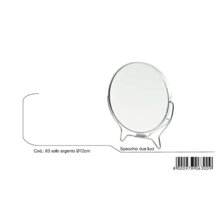 Guenzani Superior Specchio Tondo | Visione Normale & Ingrandita | Da Tavolo | Per Make-up e Rasatura | Art 5