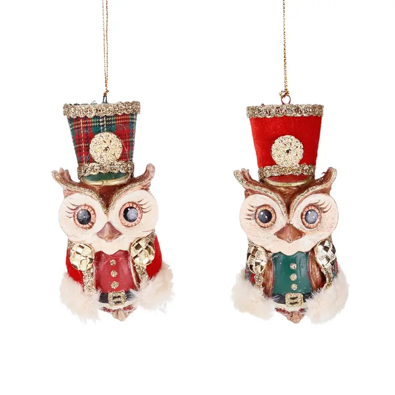 Gufo Natalizio Decorativo Nutcracker Owl in Stile Schiaccianoci – Goodwill, 11cm