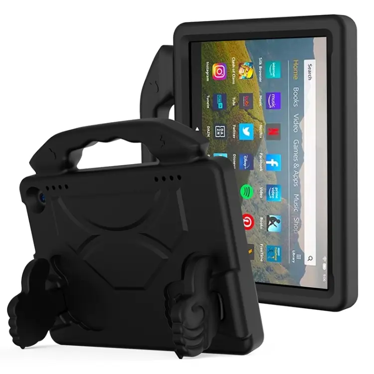 Guscio protettivo piatto anti caduta per bambini in materiale EVA con staffa per il pollice, For Amazon Kindle Fire HD8 Plus (2020)