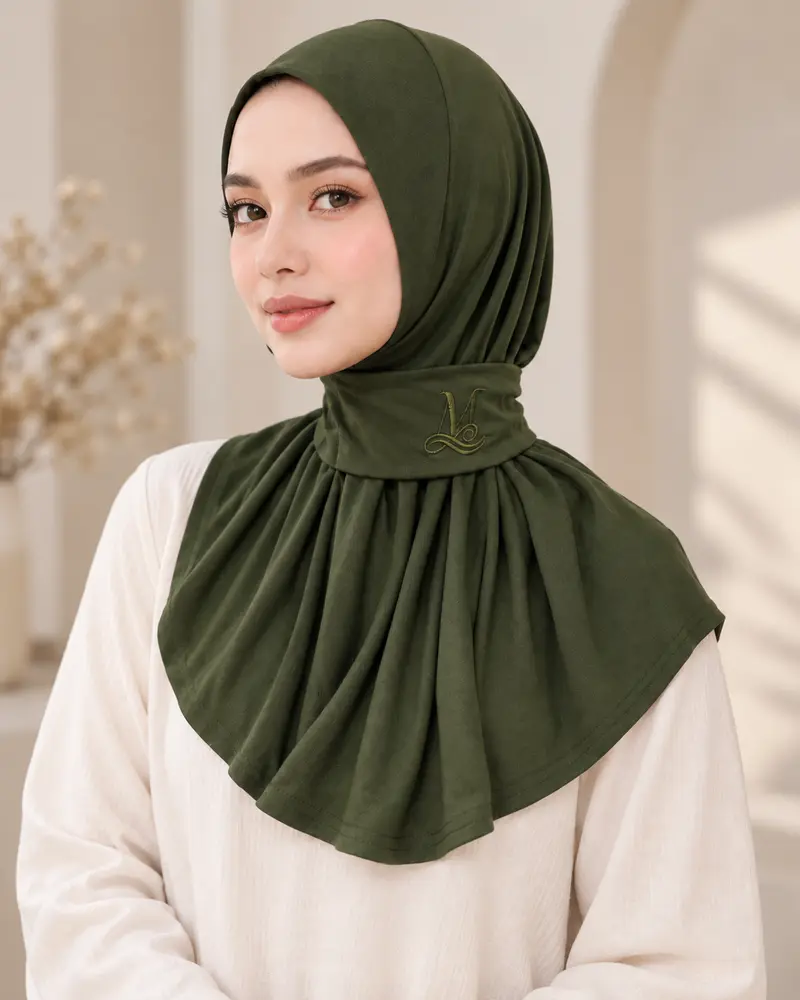 Hijab Liyana – Pronto da Indossare in Jersey Premium con Chiusura al Collo