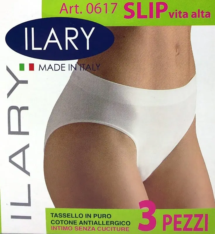Ilary Slip Donna Vita Alta (Art. 0617) Bipacco 3 Paia - Microfibra Senza Cuciture, Tassello Cotone Antiallergico