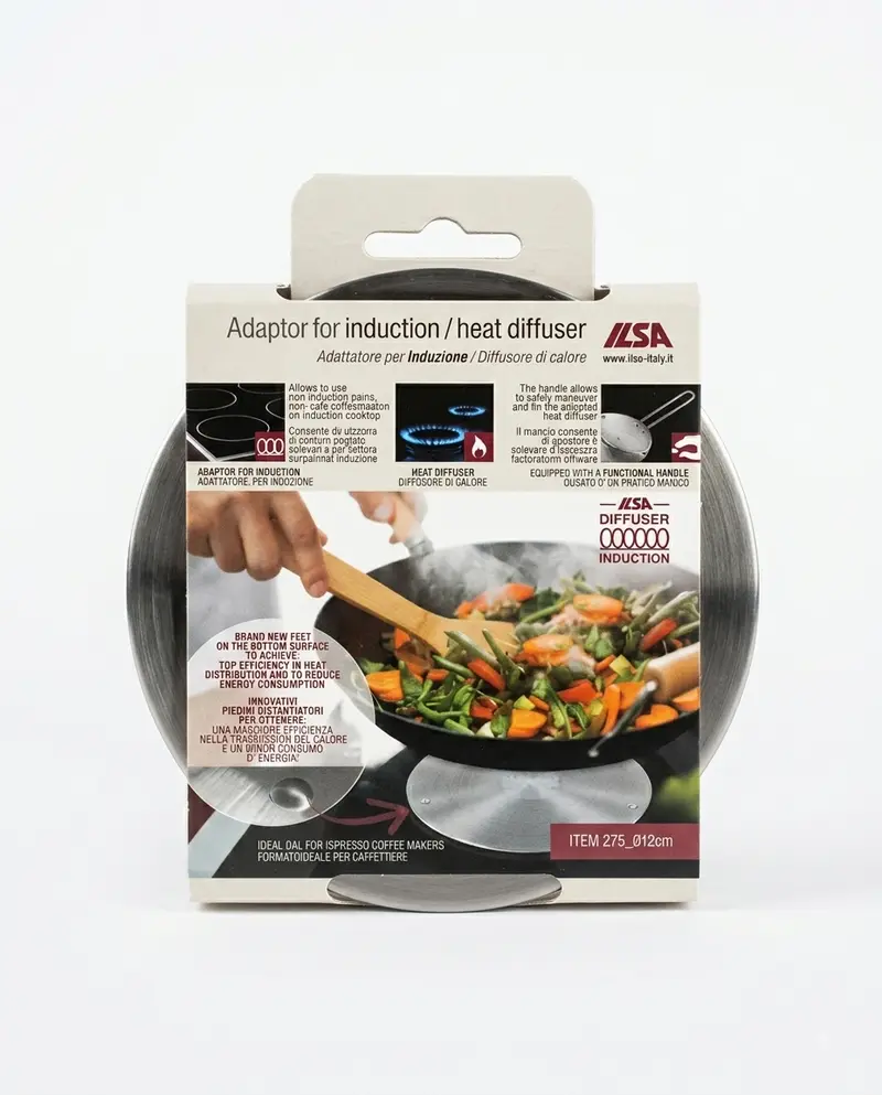 ILSA Adattatore per Piano a Induzione e Diffusore di Calore Ø 12 cm Inox – Soluzione Universale per Caffettiere e Moka