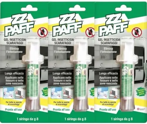 Insetticida Gel Scarafaggi e Blatte – 3 Siringhe da 8 g – Esca Pronta Uso Acetamiprid, Attrae Fino a 1 Metro