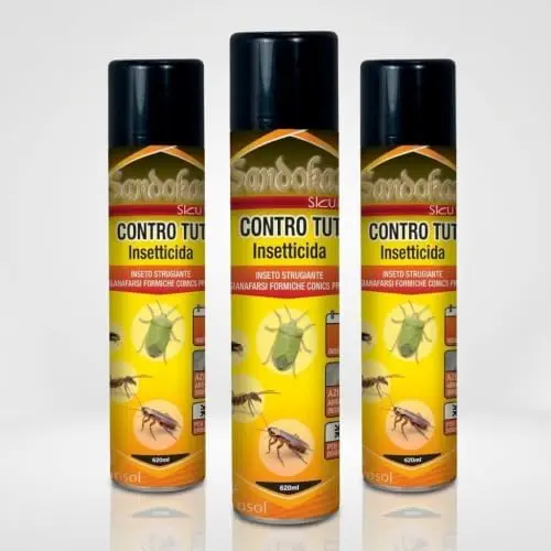 Insetticida Spray Insetti Striscianti 400 ml – Scarafaggi, Formiche, Pulci, Cimici – Per Crepe e Fessure, Non Macchia