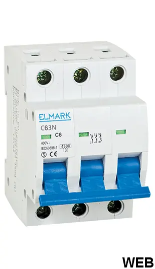 Interruttore magnetotermico 6kA 25A 3P curva C Elmark