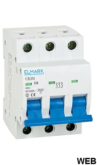 Interruttore magnetotermico 6kA 4A 3P curva C Elmark