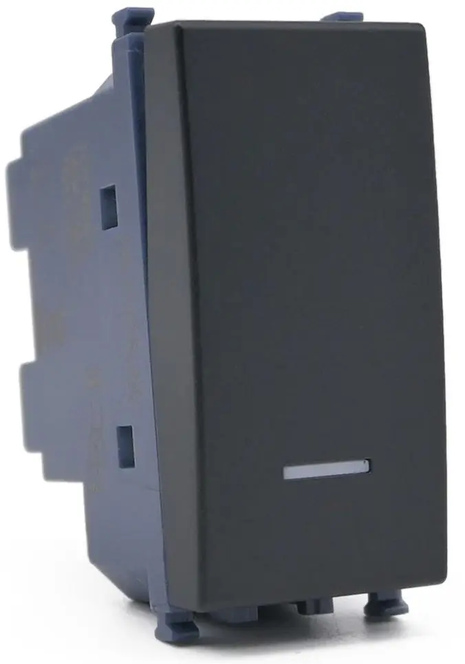 Invertitore unipolare con spia luminosa nero compatibile Vimar Arké
