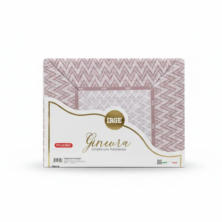 Irge Ginevra Completo Letto Matrimoniale Maxi in 100% Cotone – Set 4 Pezzi con Lenzuolo Sotto con Angoli e Federe Coordinate