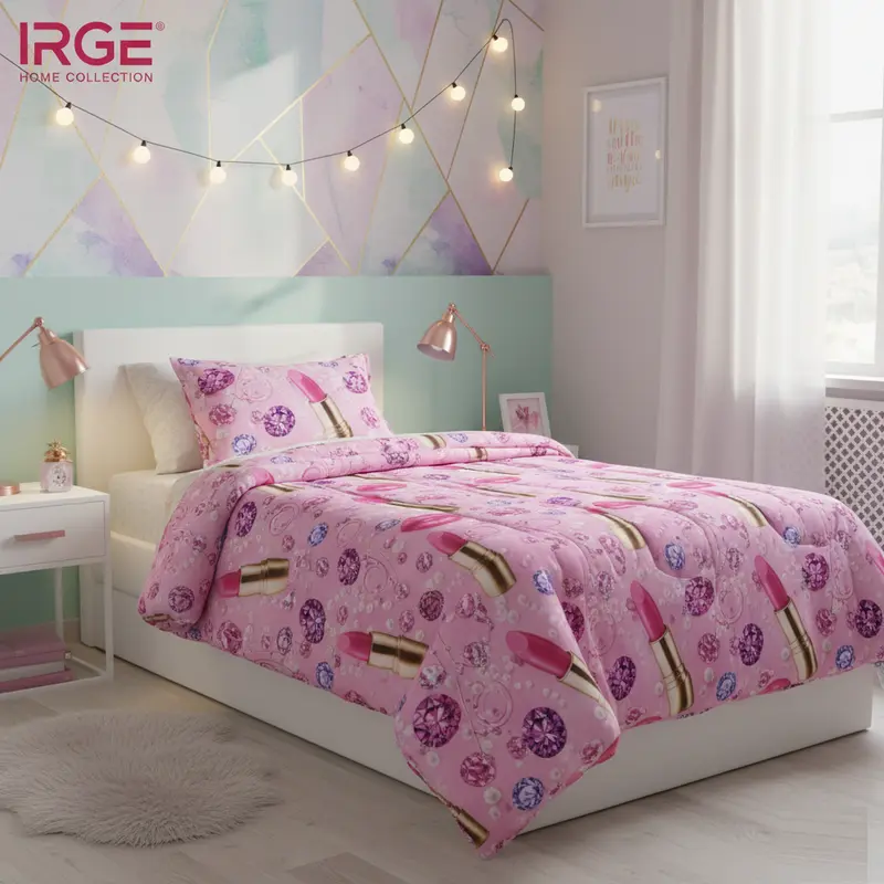 IRGE HOME COLLECTION Trapunta Digitale Piazzata Singola ROSSETTO | 175x260 cm | Design Beauty Jewels | Prodotto in Italia