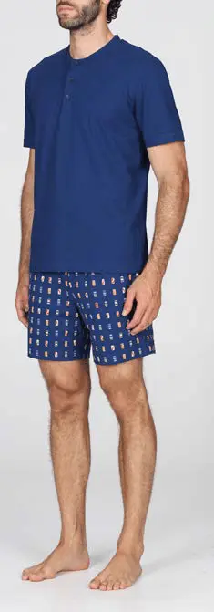 Julipet Pigiama Uomo Corto Serafino JAC495 Melfi