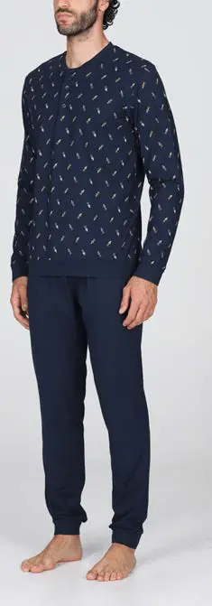 Julipet Pigiama Uomo Serafino Lungo JAL681