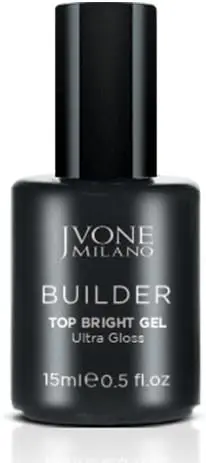 Jvone Milano Top Bright Finishing Gel Builder Pro 15ml – Gel Sigillante Finale con Dispersione ad Alta Viscosità per Ricostruzione Gel e Acrilico