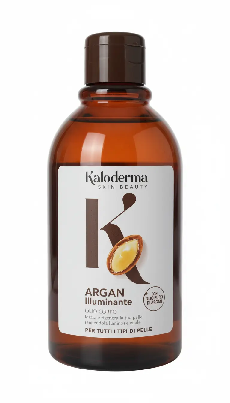 Kaloderma Argan Illuminante Olio Corpo 300ml | Con Olio di Argan, Germe di Grano e Vinaccioli | Idratazione Profonda e Pelle Rigenerata | Trattamento Nutriente Intensivo