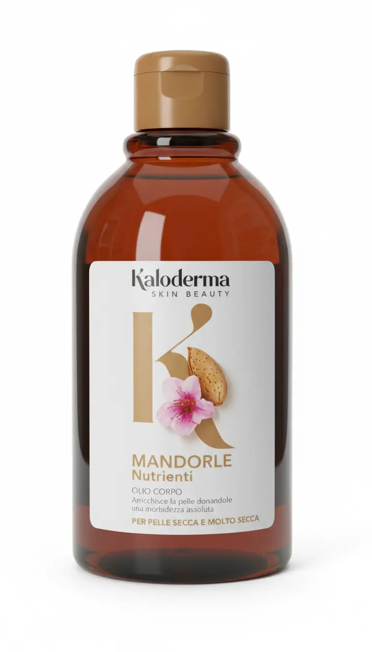 Kaloderma Olio Corpo Mandorle Nutriente 300ml | Olio di Mandorle Dolci Spremuto a Freddo | Azione Rigenerante e Setificante per Pelle Secca e Fragile | Prevenzione Smagliature