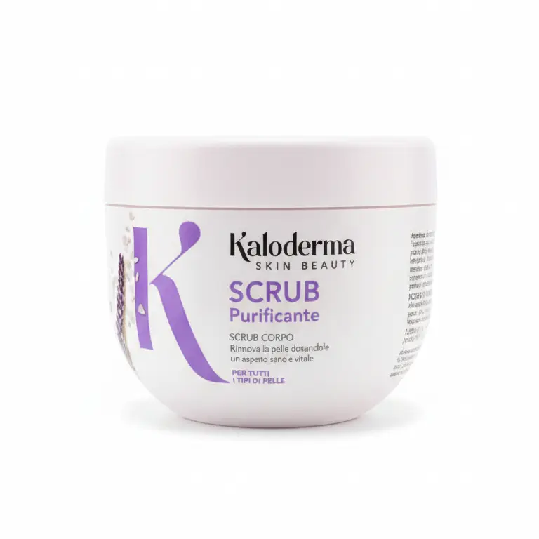 Kaloderma Scrub Corpo Purificante 500g | Effetto SPA con Zucchero di Canna, Olio di Macadamia e Lavanda | Gommage Levigante e Nutriente per Pelle Vellutata