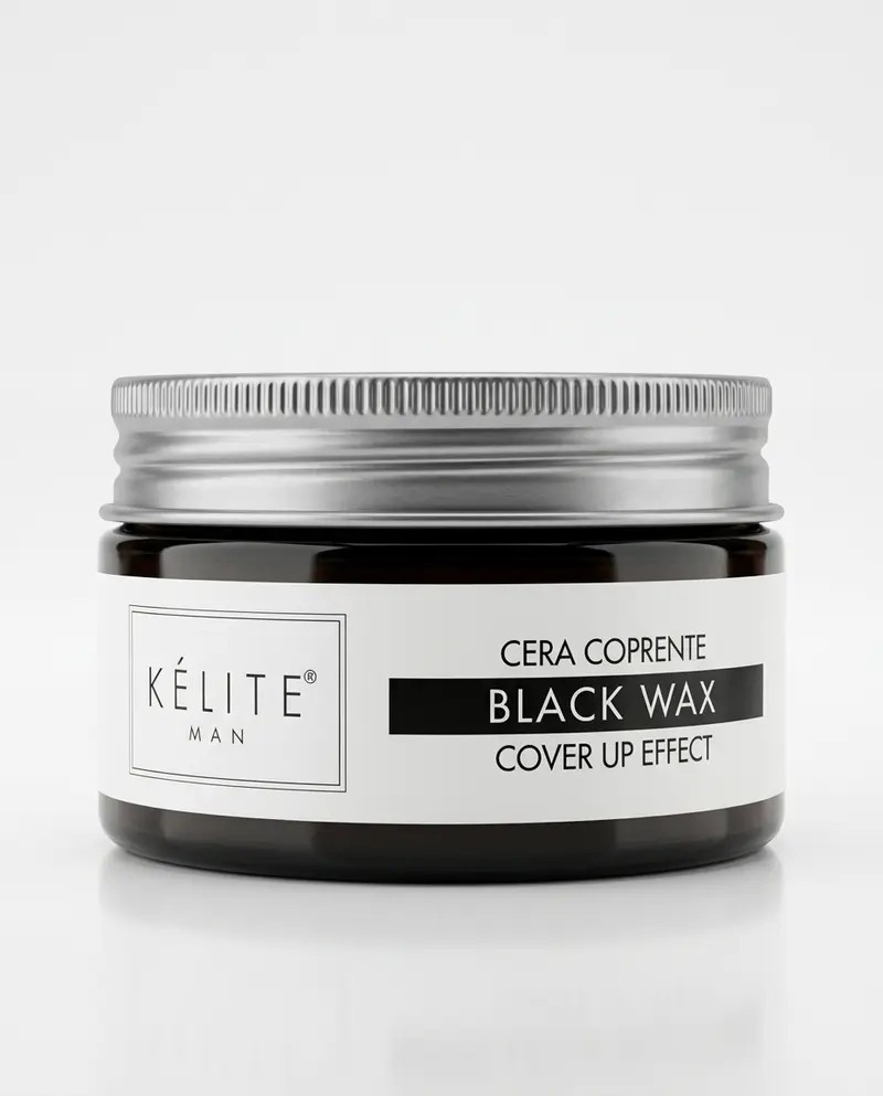 Kélite Man Black Wax Cera Coprente Capelli Grigi e Bianchi 100 ml – Cera Modellante Pigmentata Nero Naturale Non Unge