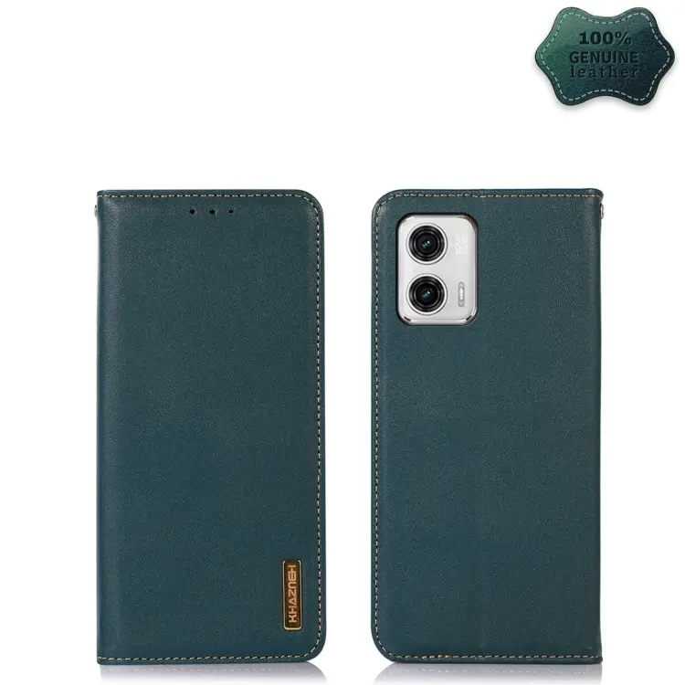 KHAZNEH Custodia per telefono in pelle di vacchetta con strato superiore nappa, For Motorola Moto G73 5G, For OPPO Reno8 T 4G