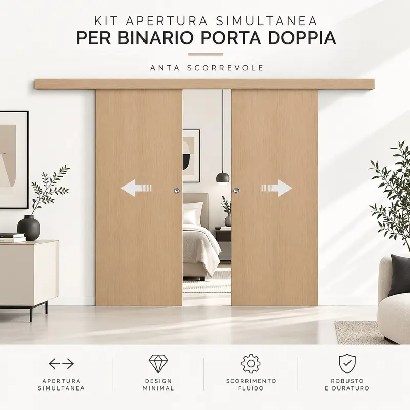 Kit Apertura Simulatena Per Porte Scorrevoli Contrapposte