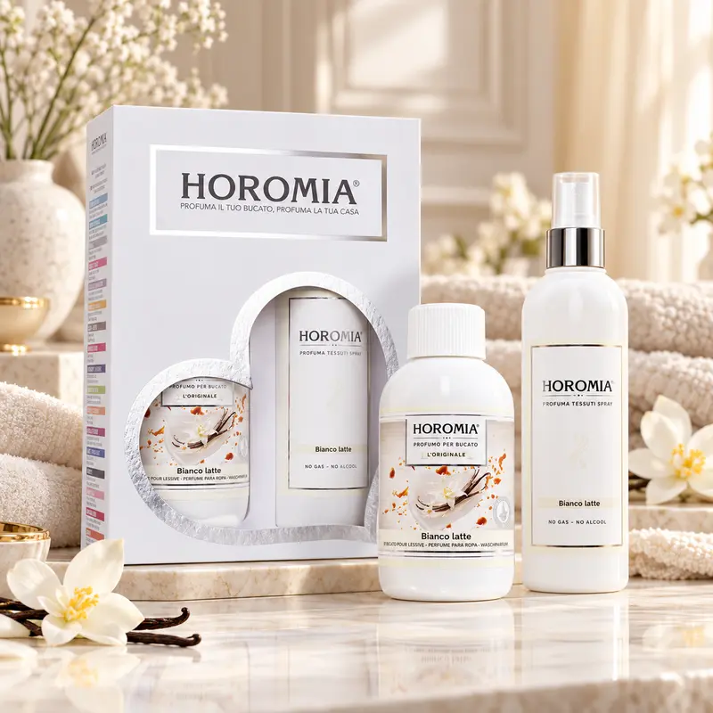 Kit Horotwins Spray Tessuti e Profuma Bucato Bianco Latte by Horomia, 2 x 250 ml