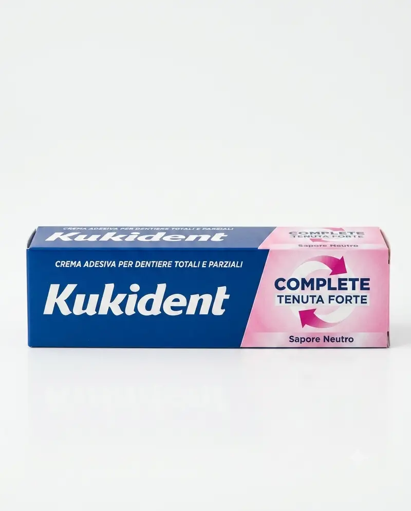 KUKIDENT Complete Crema Adesiva Sapore Neutro 35g – Tenuta Forte H24 e Barriera Anti-Infiltrazioni
