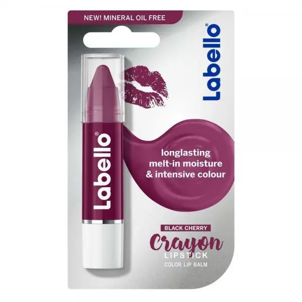 Labello Crayon Lipstick Black Cherry 04 – Matitone Balsamo Labbra Colorato Idratante Senza Oli Minerali